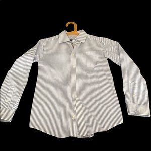 Cherokee Lightweight Striped Button Up, Kids Size Medium, Blue White and Pink